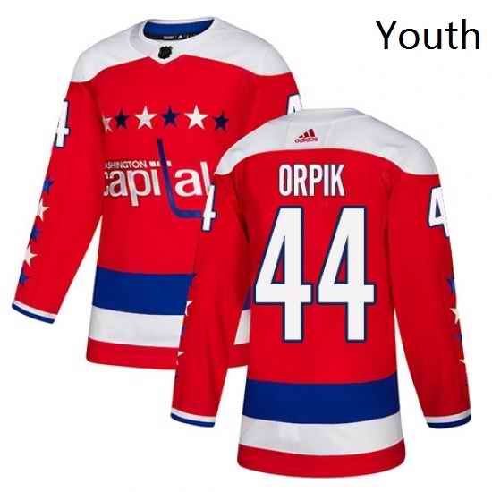 Youth Adidas Washington Capitals 44 Brooks Orpik Authentic Red Alternate NHL Jersey